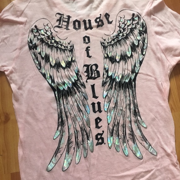 House of Blues Pink Iridescent Angel Wings T-shirt - Picture 5 of 8